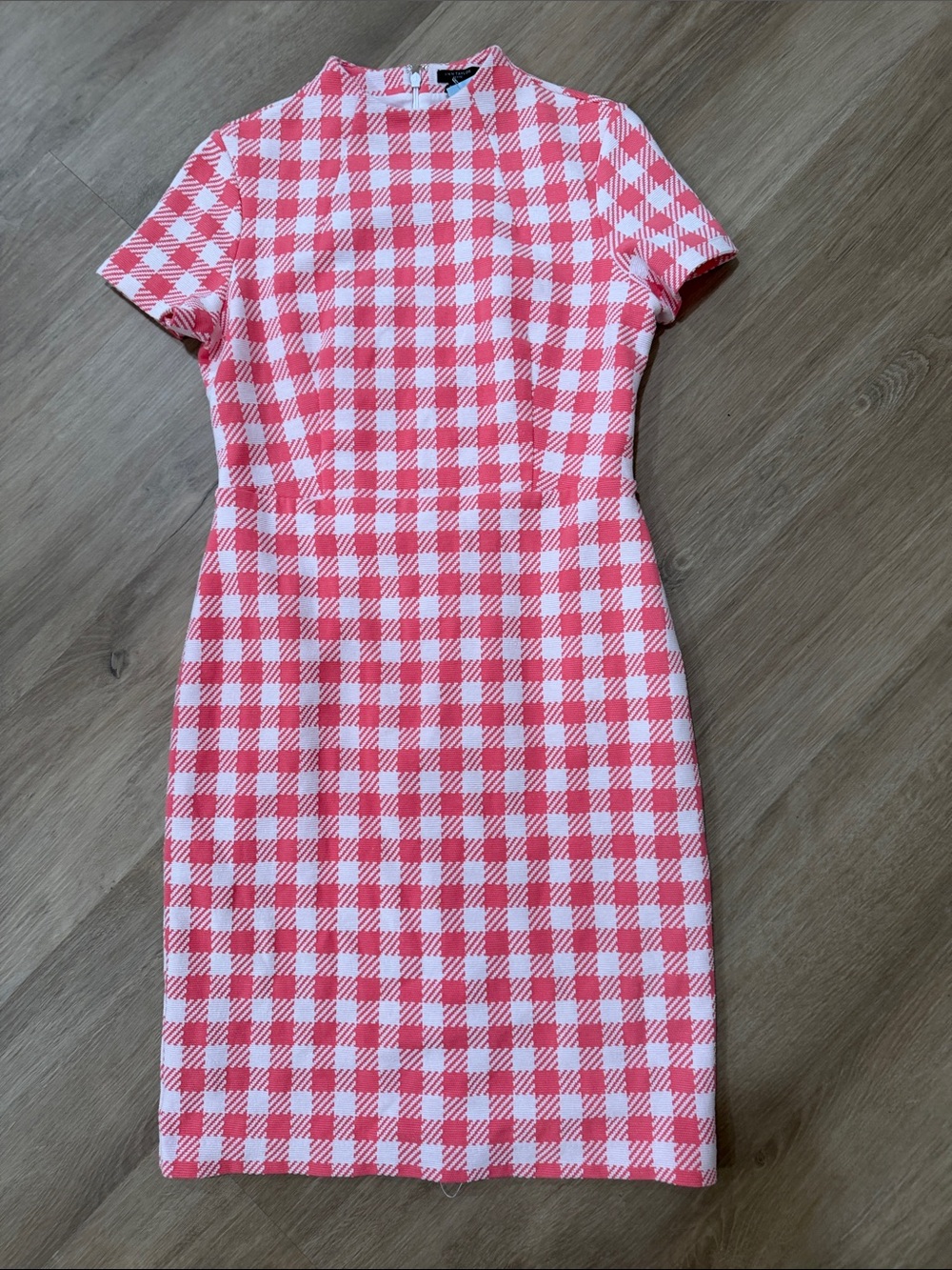 Ann Taylor Coral/White Check Sheath Dress